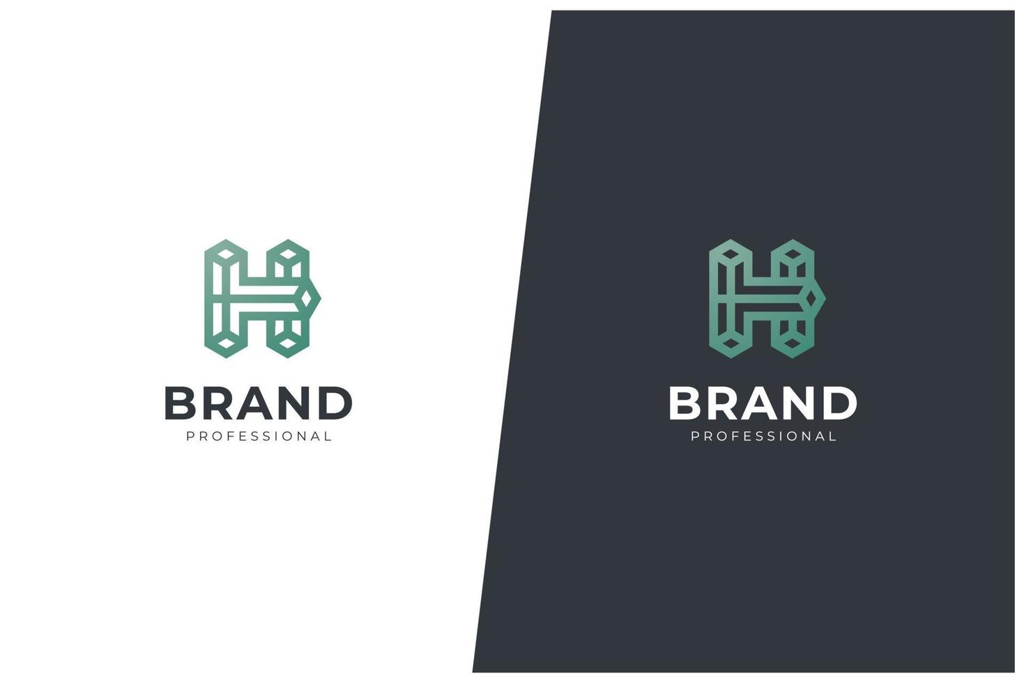 h brief logo vector concept - monogram pictogram handelsmerk creatieve embleem ontwerpsjabloon. universeel h-logotype merk