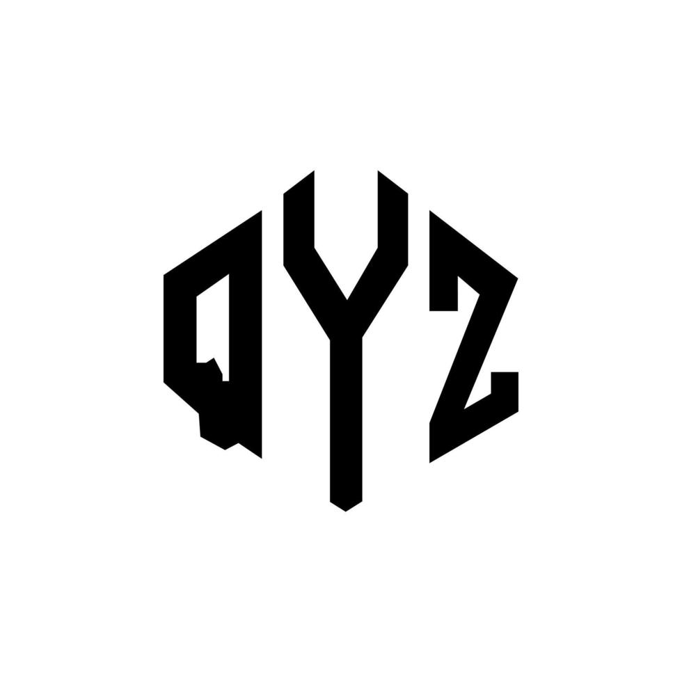 qyz letter logo-ontwerp met veelhoekvorm. qyz veelhoek en kubusvorm logo-ontwerp. qyz zeshoek vector logo sjabloon witte en zwarte kleuren. qyz monogram, business en onroerend goed logo.