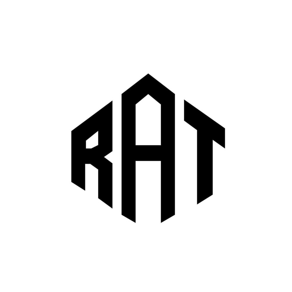 rat letter logo-ontwerp met veelhoekvorm. rat veelhoek en kubus vorm logo ontwerp. rat zeshoek vector logo sjabloon witte en zwarte kleuren. rattenmonogram, bedrijfs- en onroerendgoedlogo.