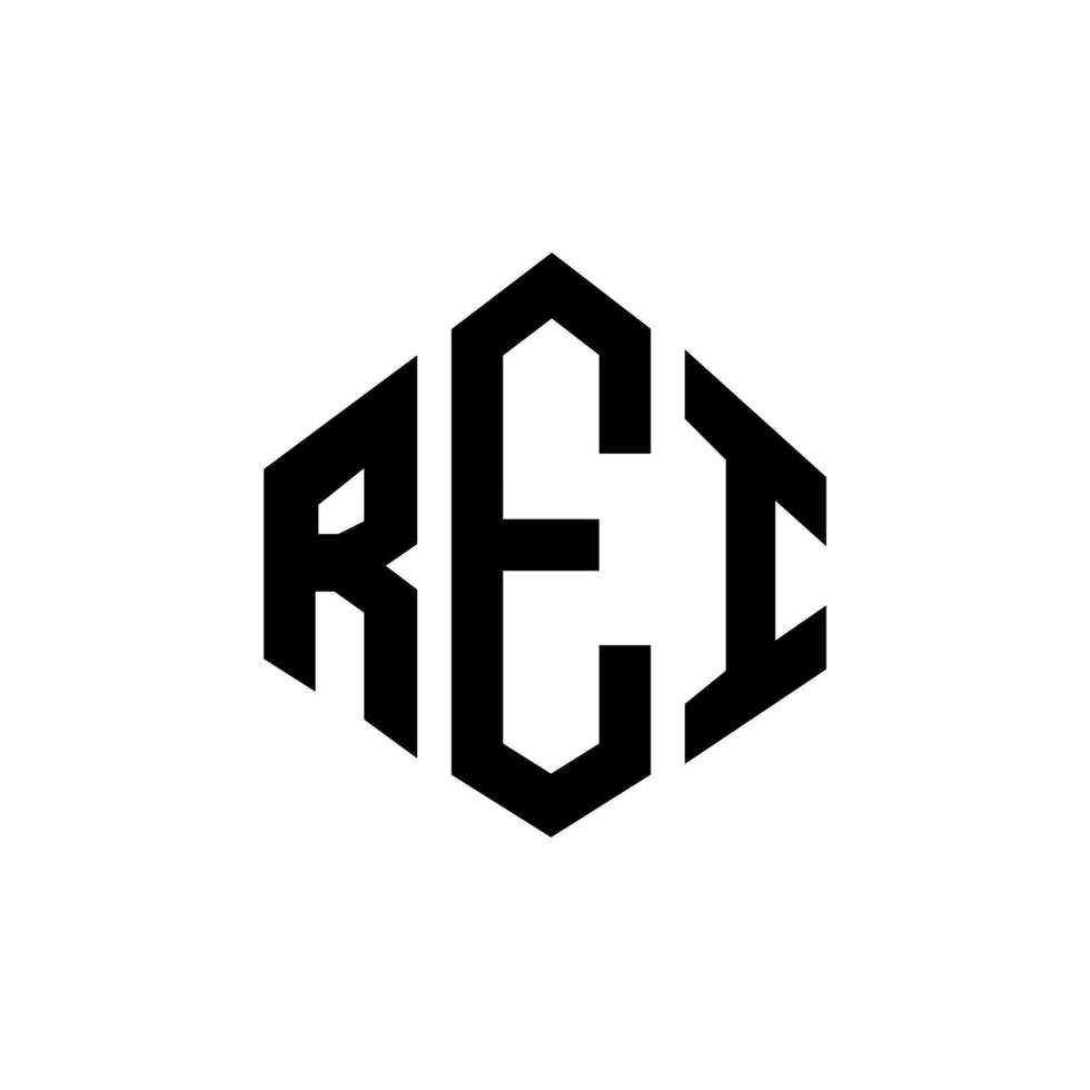 rei letter logo-ontwerp met veelhoekvorm. rei veelhoek en kubusvorm logo-ontwerp. rei zeshoek vector logo sjabloon witte en zwarte kleuren. rei monogram, business en onroerend goed logo.