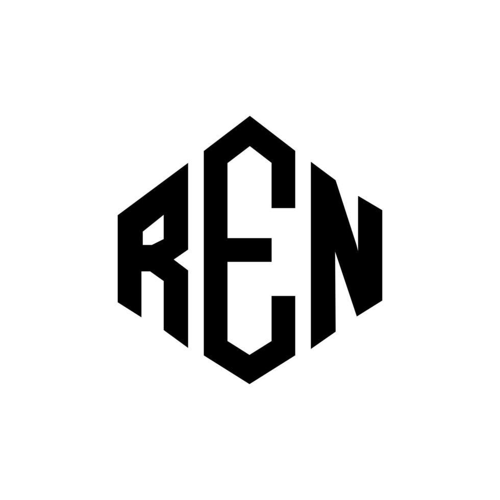 ren letter logo-ontwerp met veelhoekvorm. ren veelhoek en kubusvorm logo-ontwerp. ren zeshoek vector logo sjabloon witte en zwarte kleuren. ren monogram, bedrijfs- en onroerend goed logo.