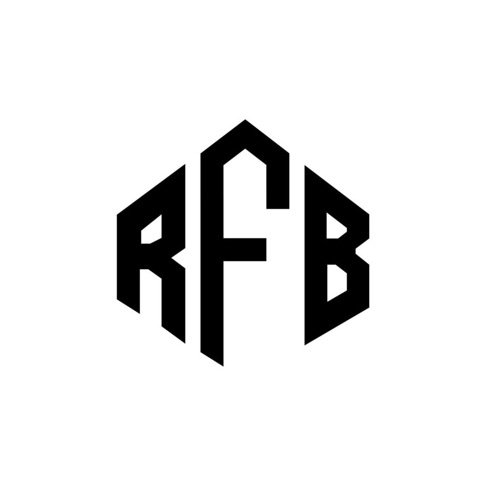 rfb-letterlogo-ontwerp met veelhoekvorm. rfb veelhoek en kubusvorm logo-ontwerp. rfb zeshoek vector logo sjabloon witte en zwarte kleuren. rfb-monogram, bedrijfs- en onroerendgoedlogo.
