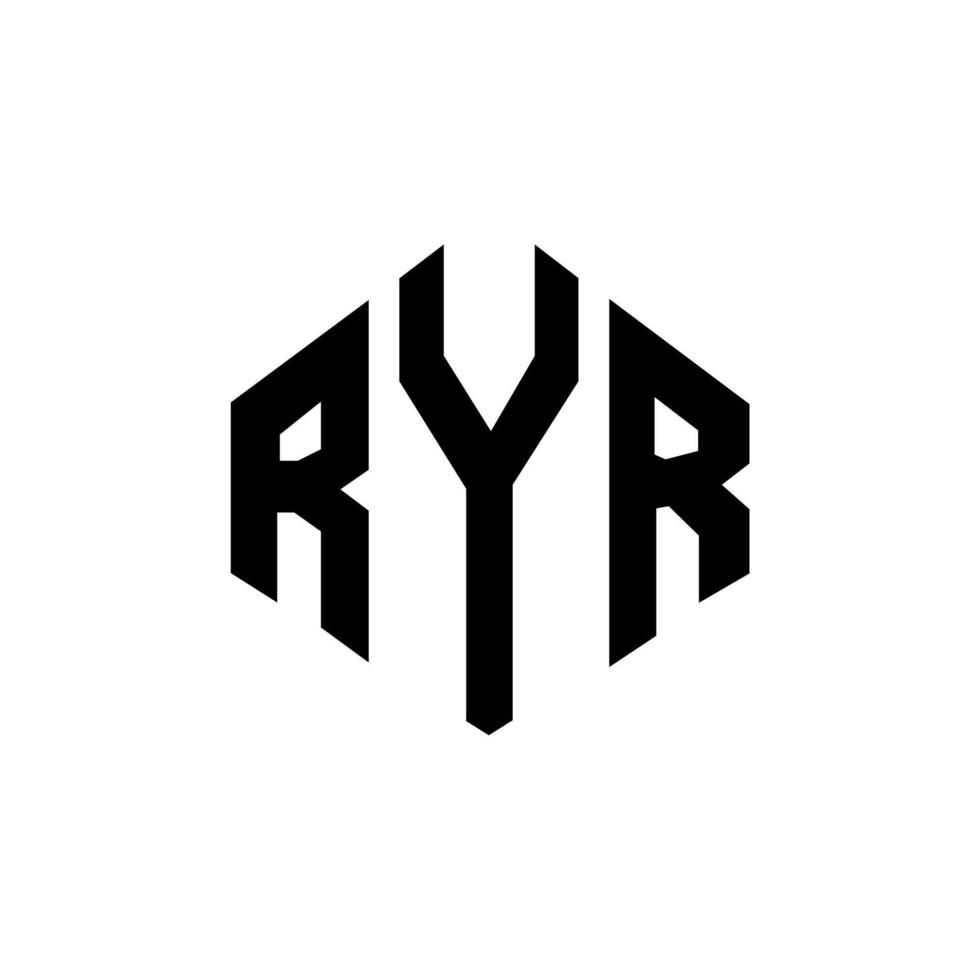 ryr letter logo-ontwerp met veelhoekvorm. ryr veelhoek en kubusvorm logo-ontwerp. ryr zeshoek vector logo sjabloon witte en zwarte kleuren. ryr monogram, business en onroerend goed logo.