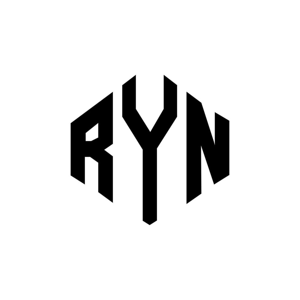 ryn letter logo-ontwerp met veelhoekvorm. ryn veelhoek en kubusvorm logo-ontwerp. ryn zeshoek vector logo sjabloon witte en zwarte kleuren. ryn monogram, business en onroerend goed logo.