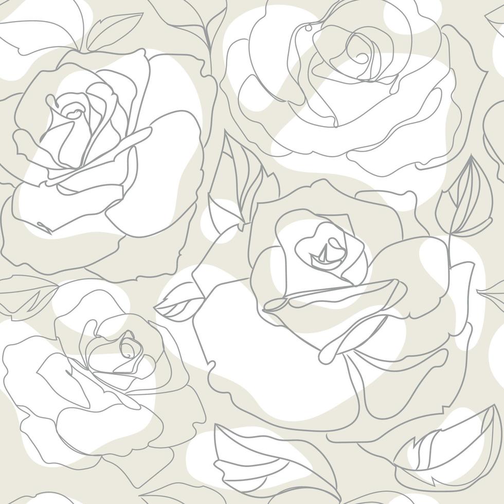 roze bloemen naadloze patroon in zeer fijne tekeningen op neutrale pastel achtergrond, vectorillustratie. elegante stijl. natuurlijke background.botanical patroon voor printontwerp. trendy bloemdessin. vector