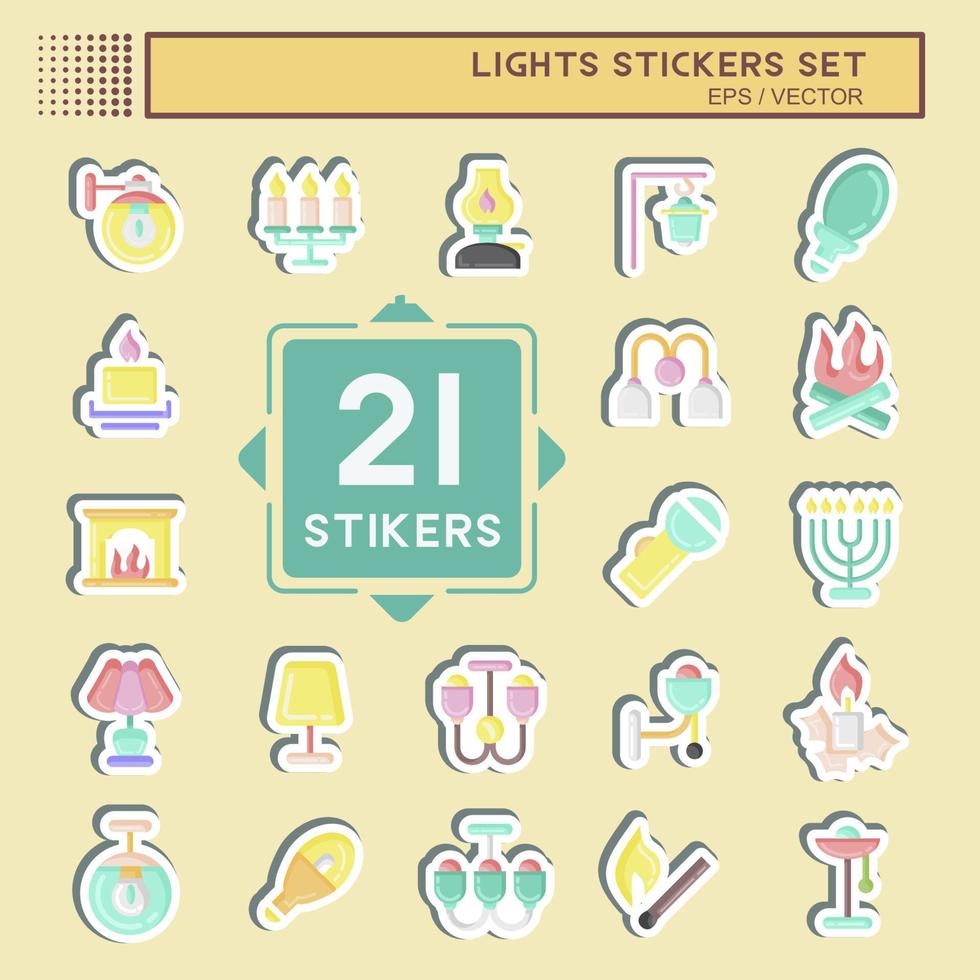 stickerset verlichting. geschikt voor huissymbool. eenvoudig ontwerp bewerkbaar. ontwerp sjabloon vector. eenvoudige illustratie vector