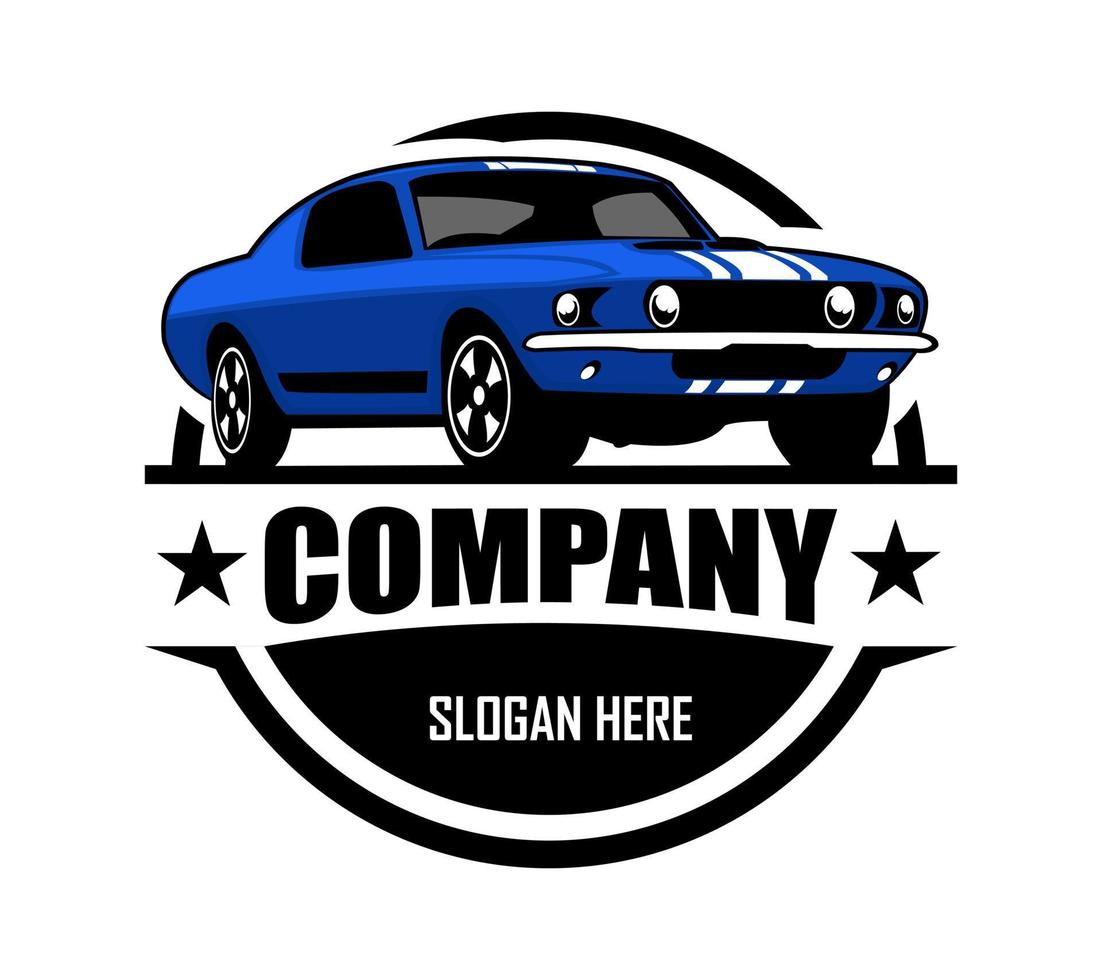 muscle car-logo - stijlvol geïsoleerd embleembadge vector