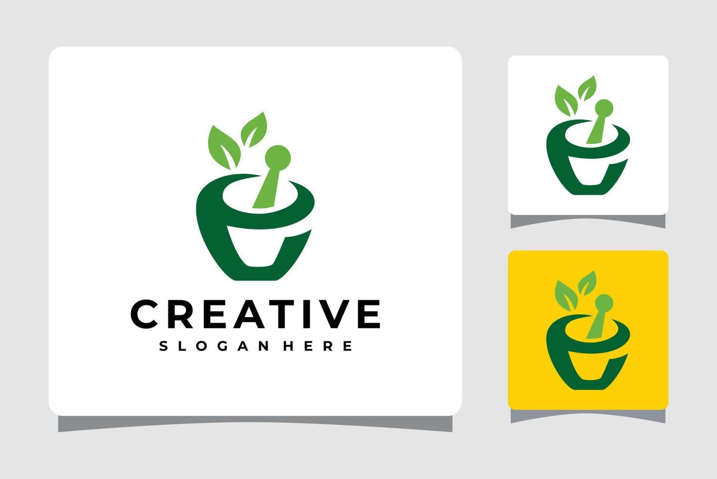 kruidengeneeskunde apotheek logo sjabloonontwerp inspiratie vector