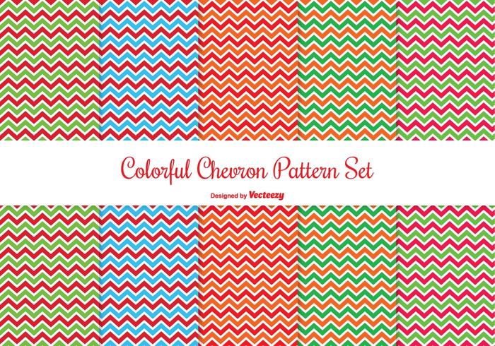 Kleurrijke Chevron Patroon Set vector