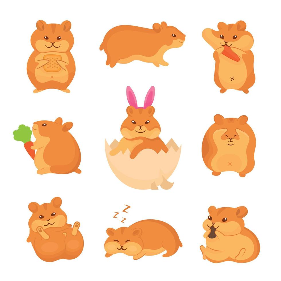 illustraties van gouden hamsters vector