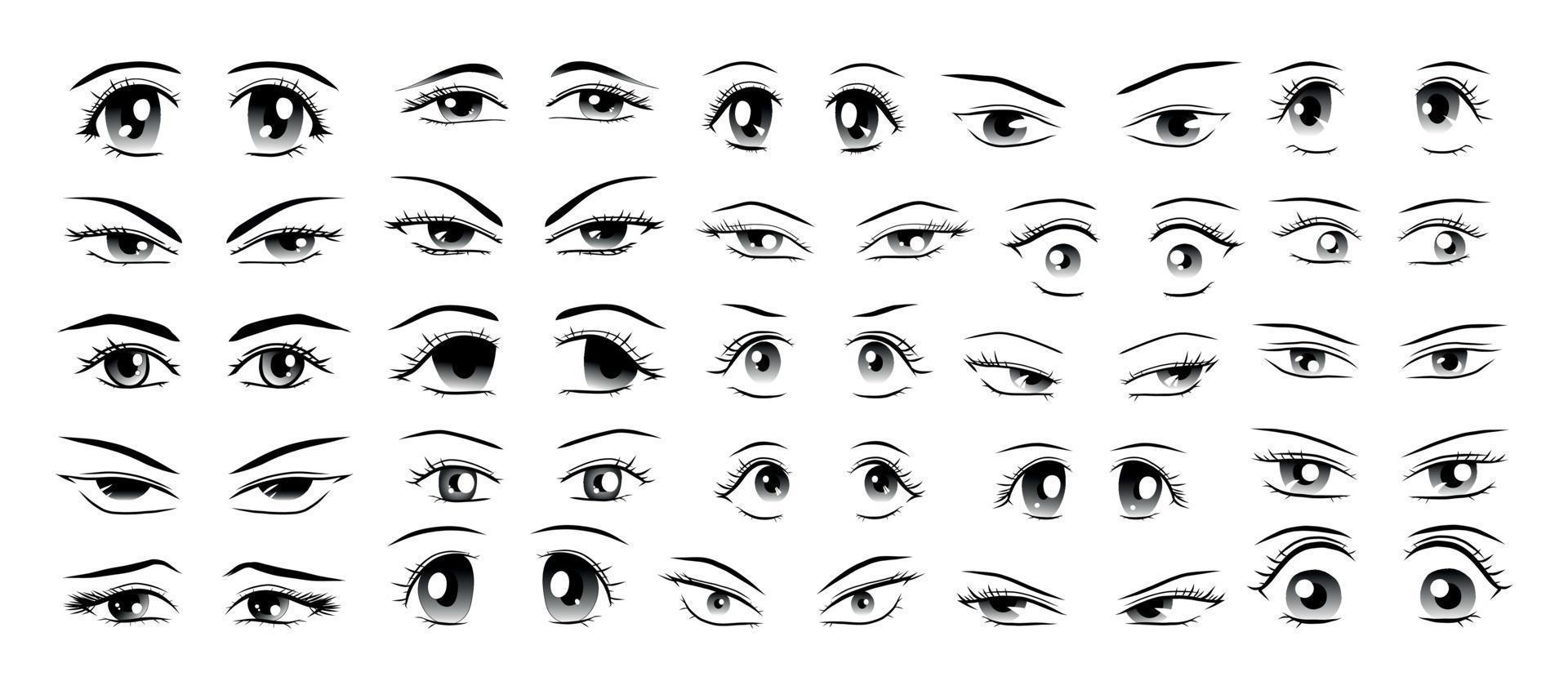 menselijk oog expressies set vector