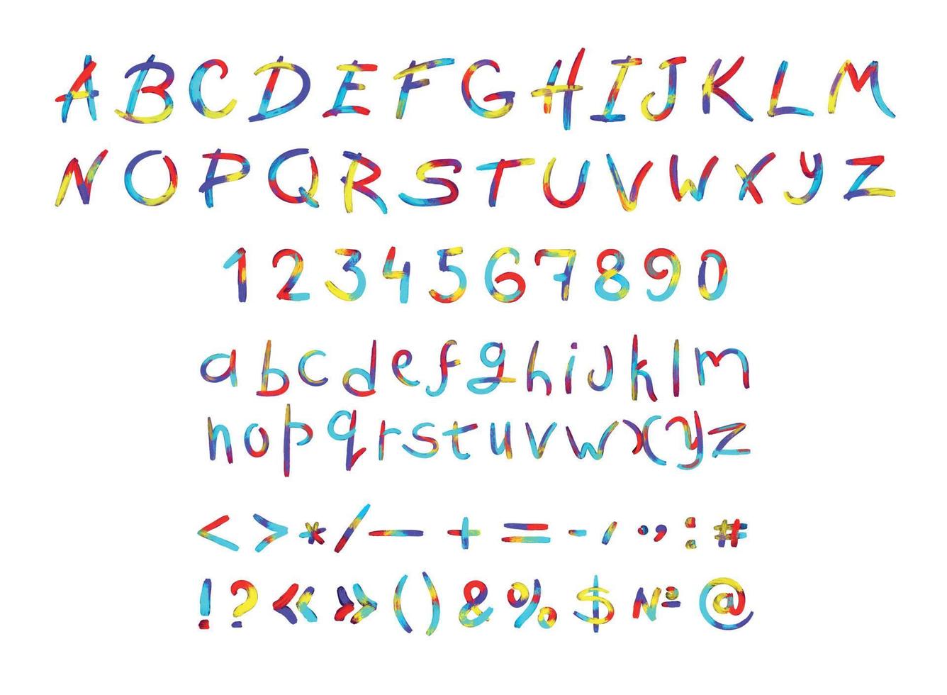 vector kleurrijke lettertype