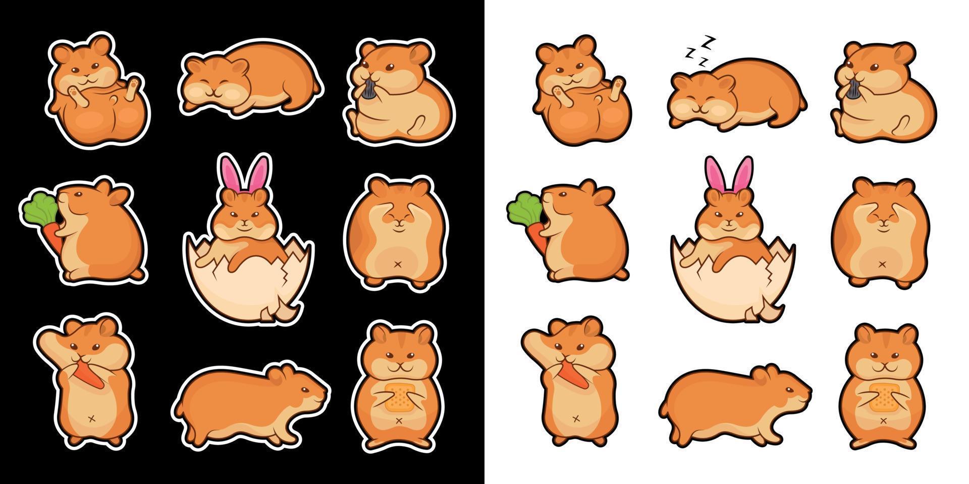 illustraties van gouden hamsters vector