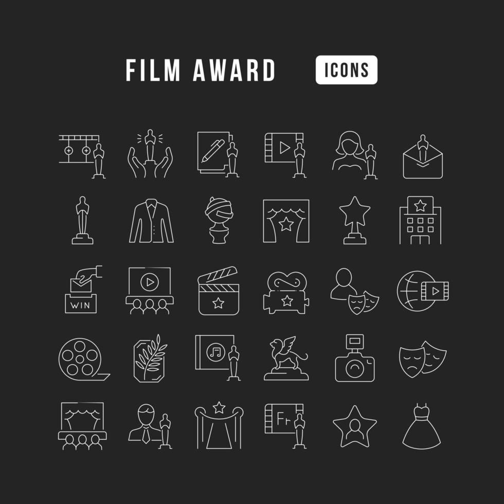 vector lijn iconen van film award