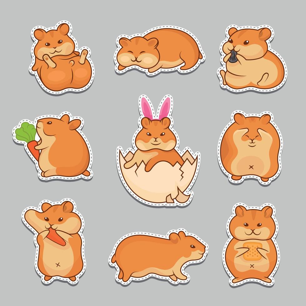 illustraties van gouden hamsters vector