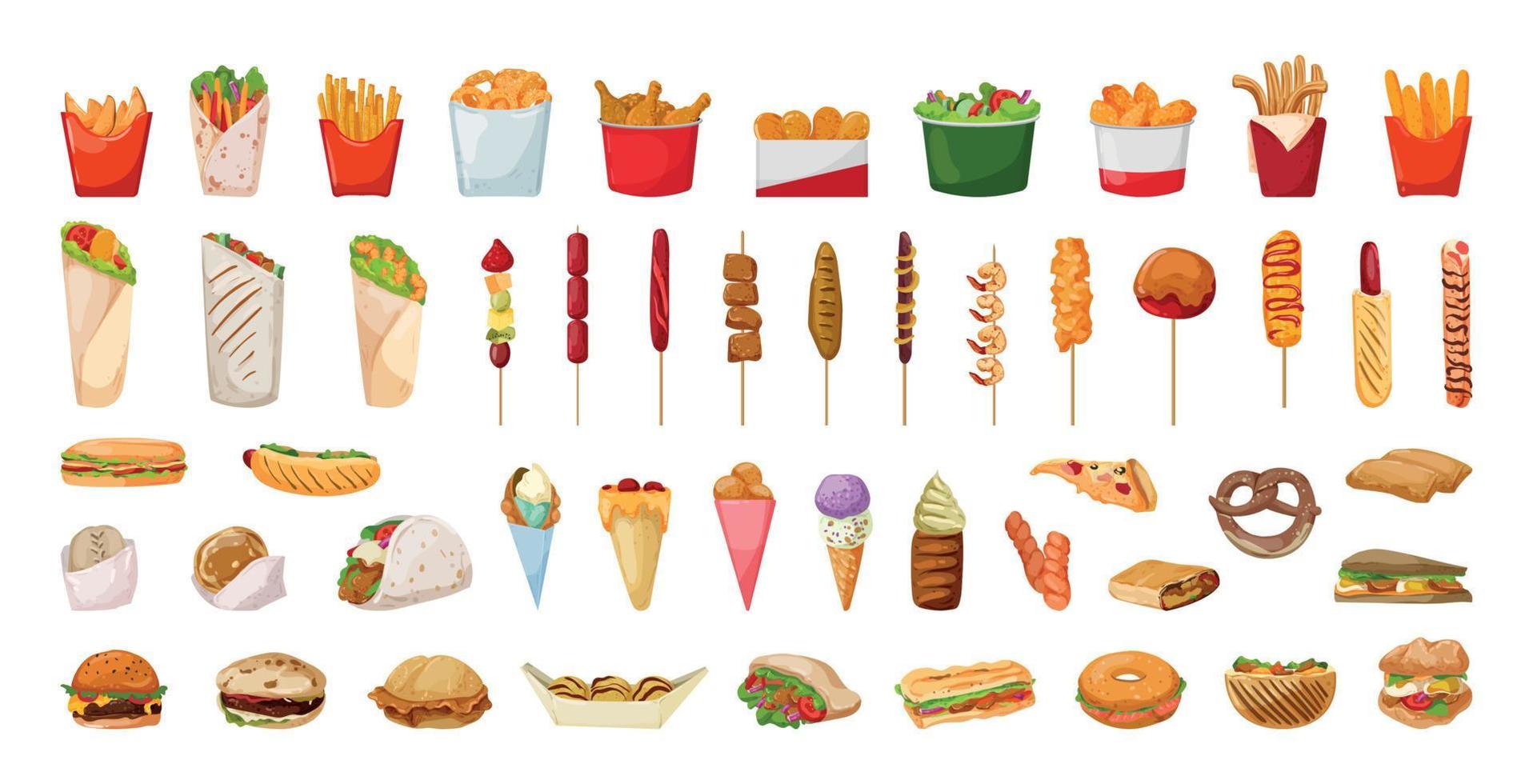 fastfood set vector