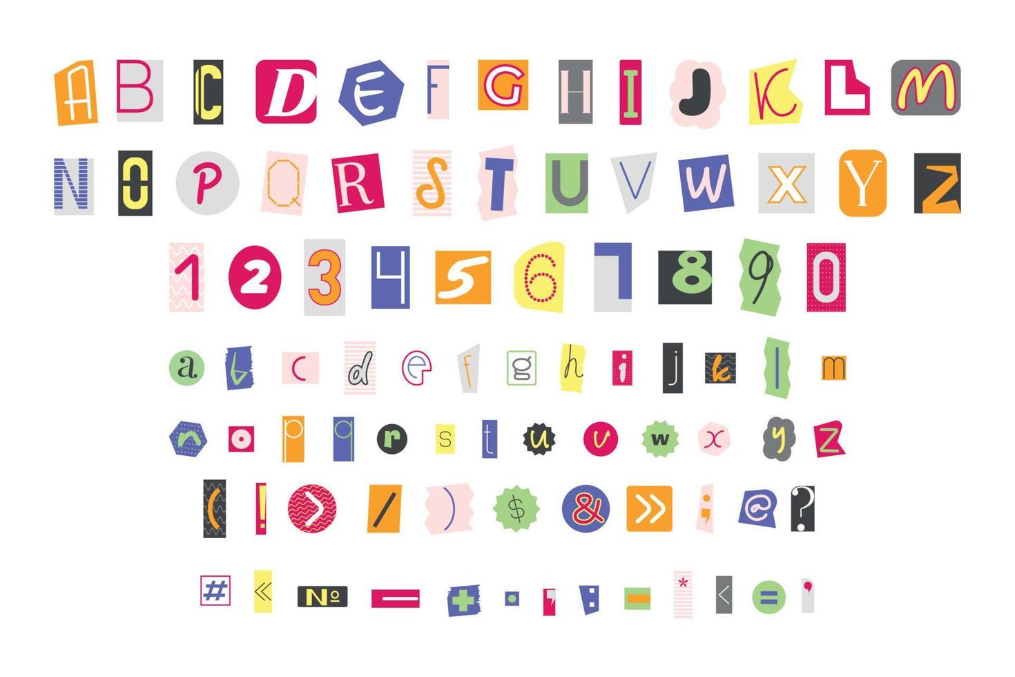 creatief alfabet en cijfers vector