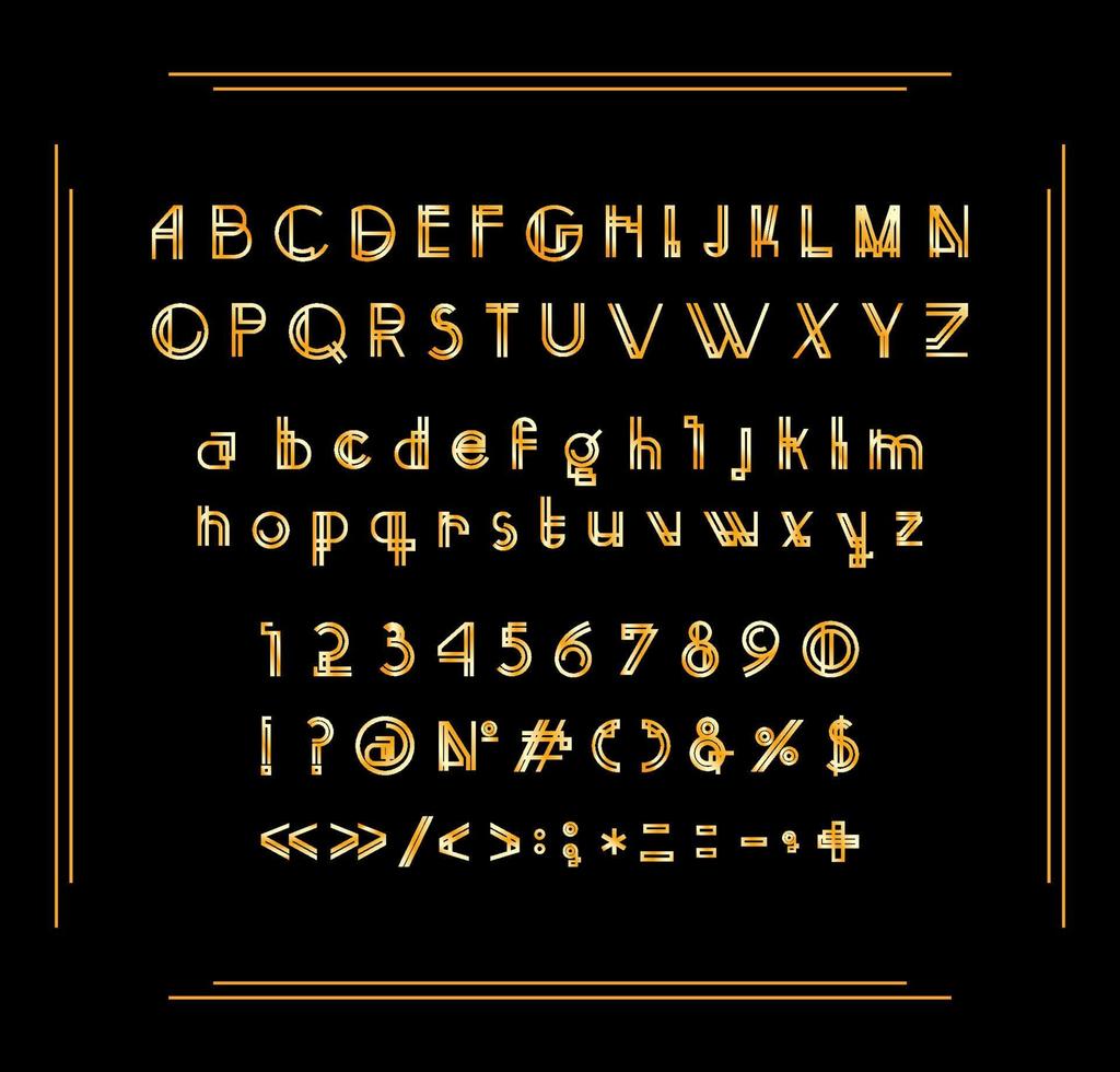 art deco-lettertype vector