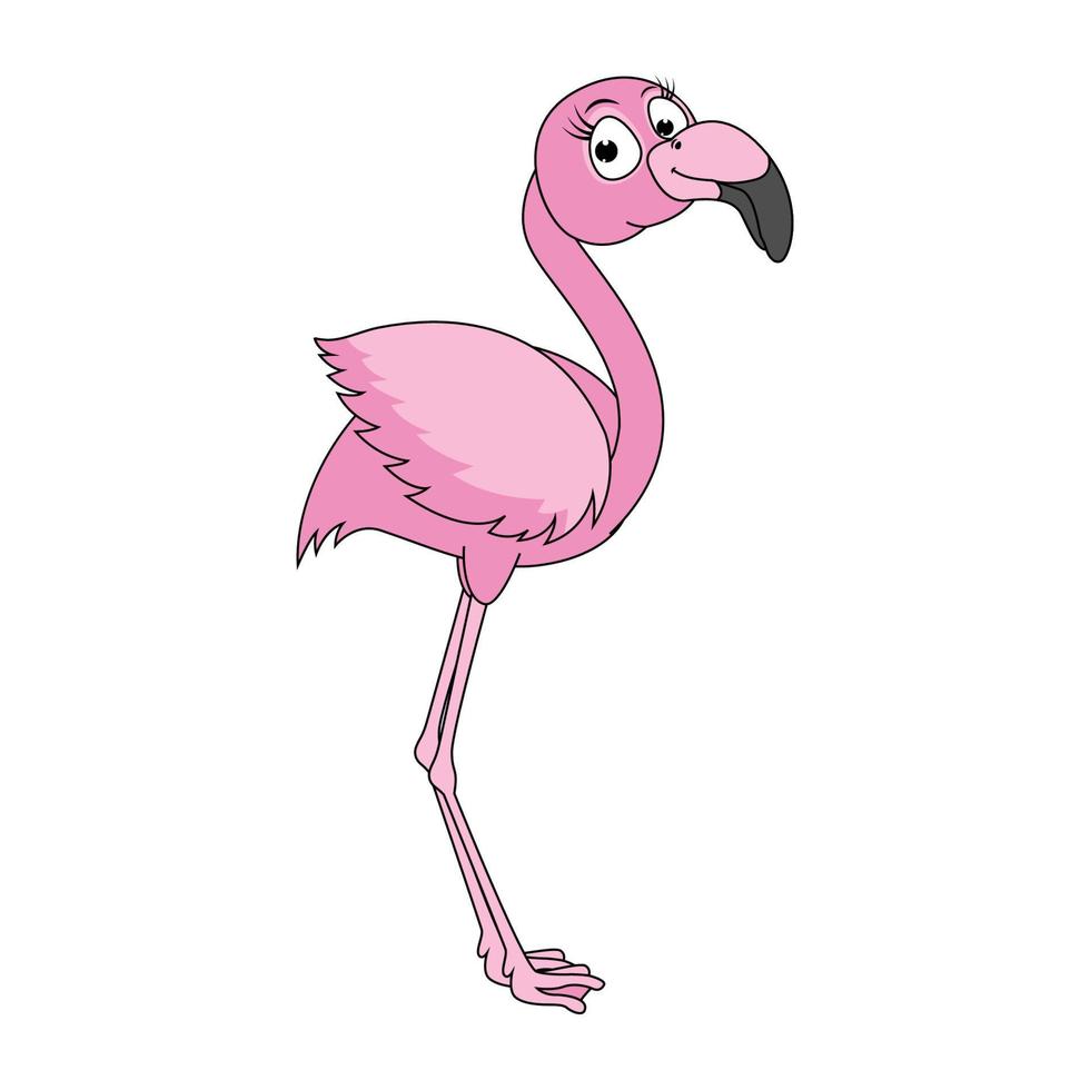 schattige flamingo vogel cartoon afbeelding vector