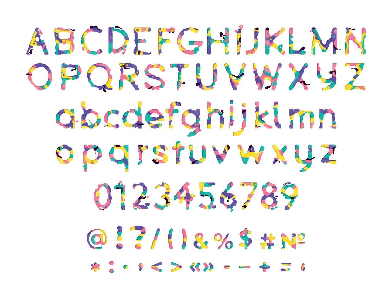 gesneden papier lettertype vector