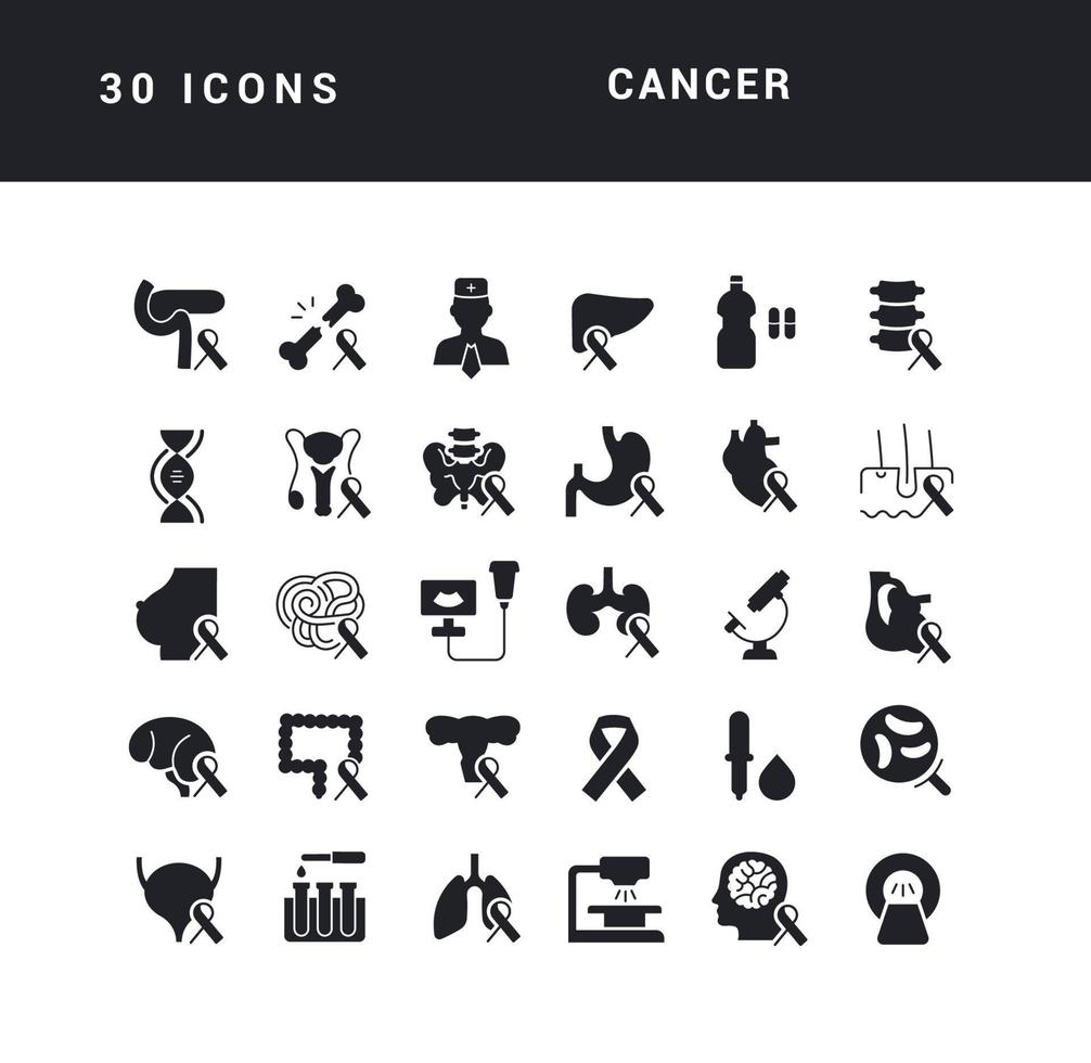 set van eenvoudige iconen van kanker vector