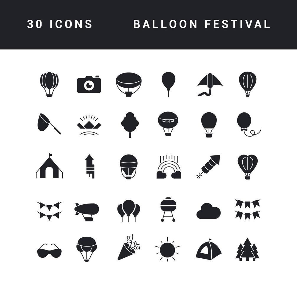vector eenvoudige iconen van ballonfestival