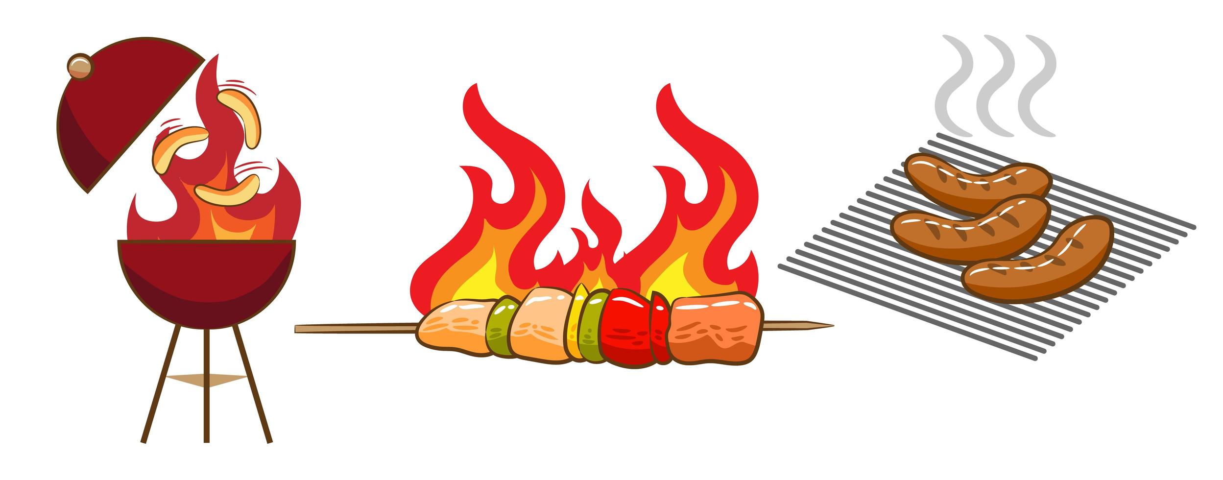 BBQ-eten set vector