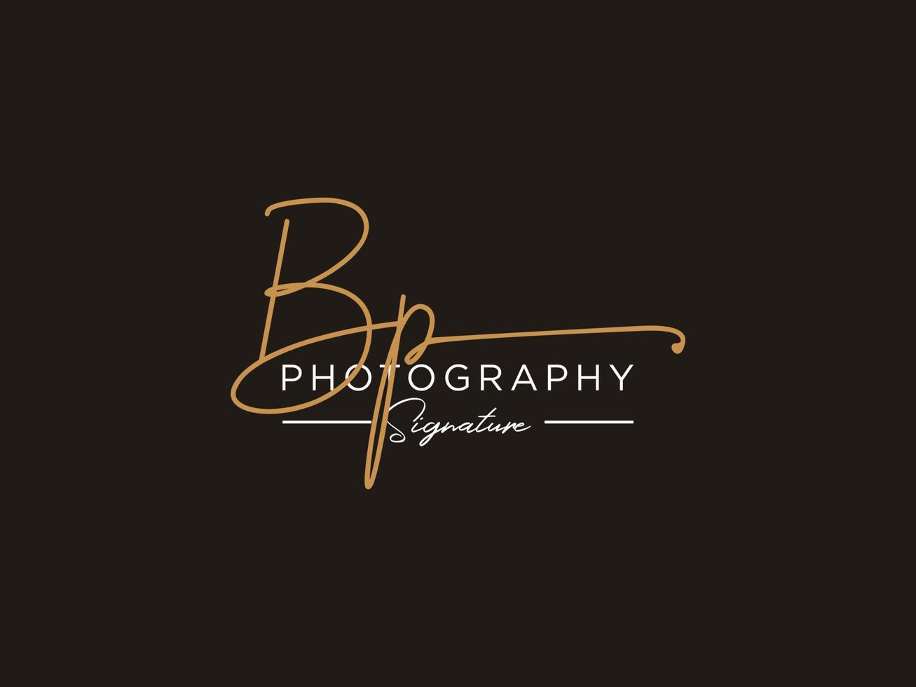 brief bp handtekening logo sjabloon vector