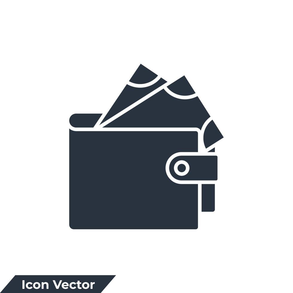 portemonnee pictogram logo vectorillustratie. financiële symboolsjabloon voor grafische en webdesigncollectie vector