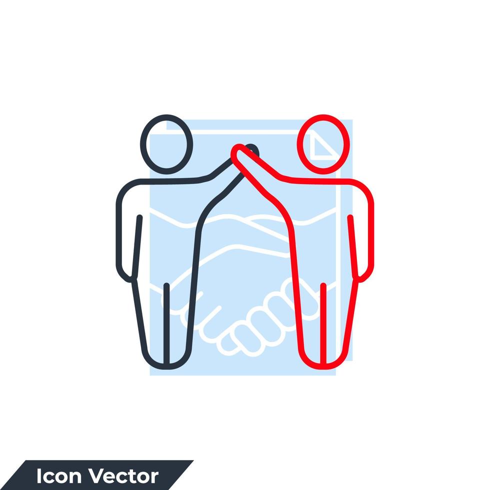 partnerschap pictogram logo vectorillustratie. vriendschapssymboolsjabloon voor grafische en webdesigncollectie vector