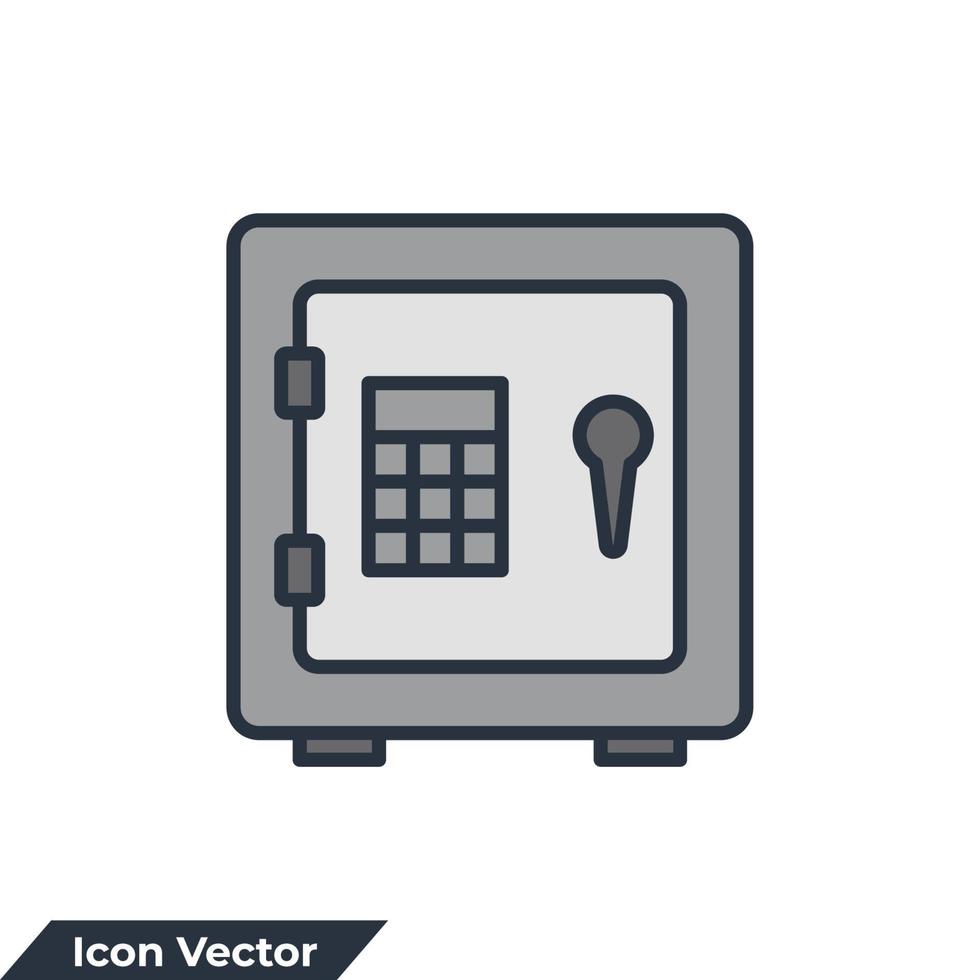 bank veilig pictogram logo vectorillustratie. geldkluis en locker-symboolsjabloon voor grafische en webdesigncollectie vector