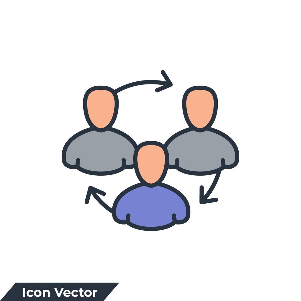 werkstroom pictogram logo vectorillustratie. mensen netwerk symbool sjabloon voor grafische en webdesign collectie vector