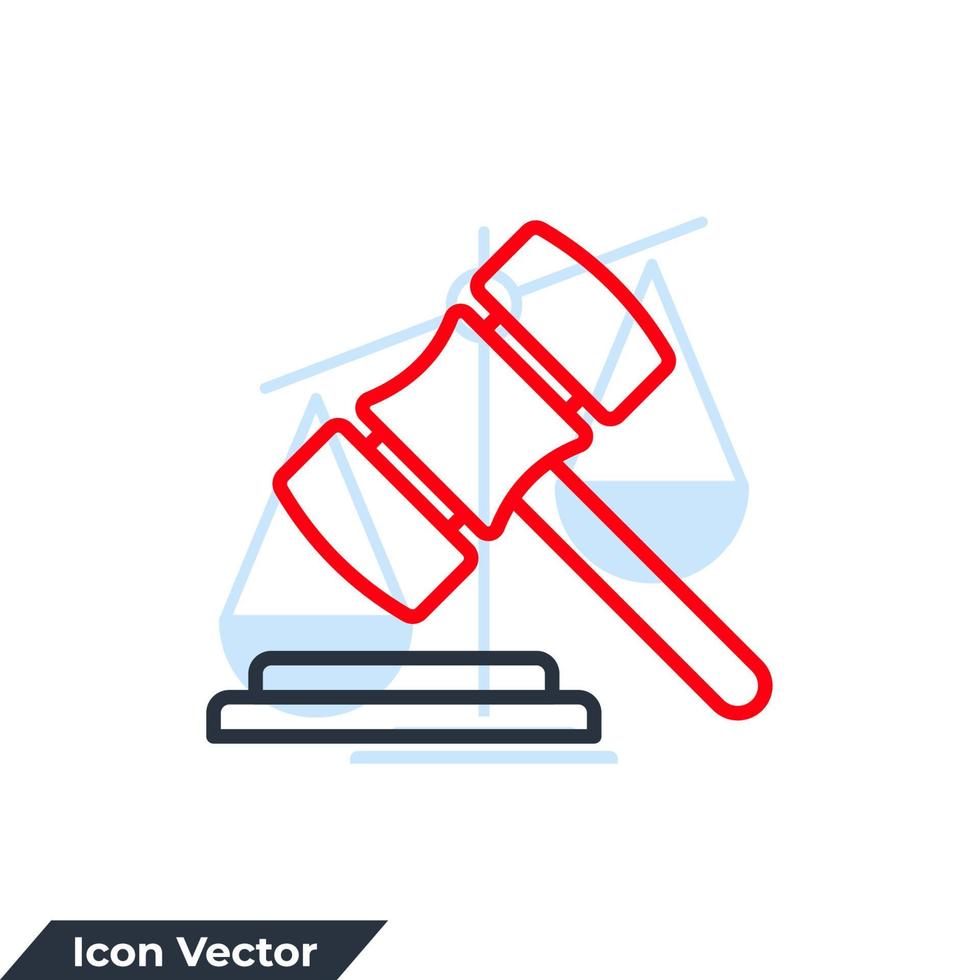kassa pictogram logo vectorillustratie. rechter hamer symbool sjabloon voor grafische en webdesign collectie vector