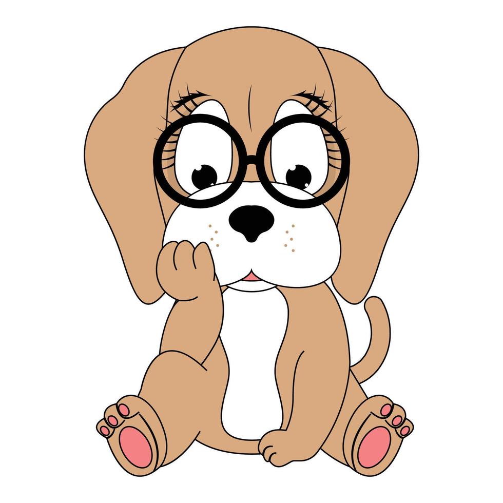 schattige hond dier cartoon afbeelding vector