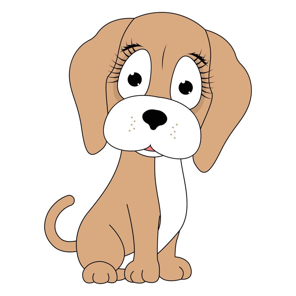 schattige hond dier cartoon afbeelding vector