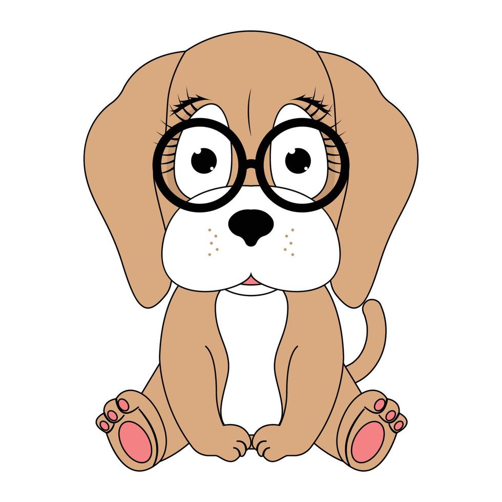 schattige hond dier cartoon afbeelding vector