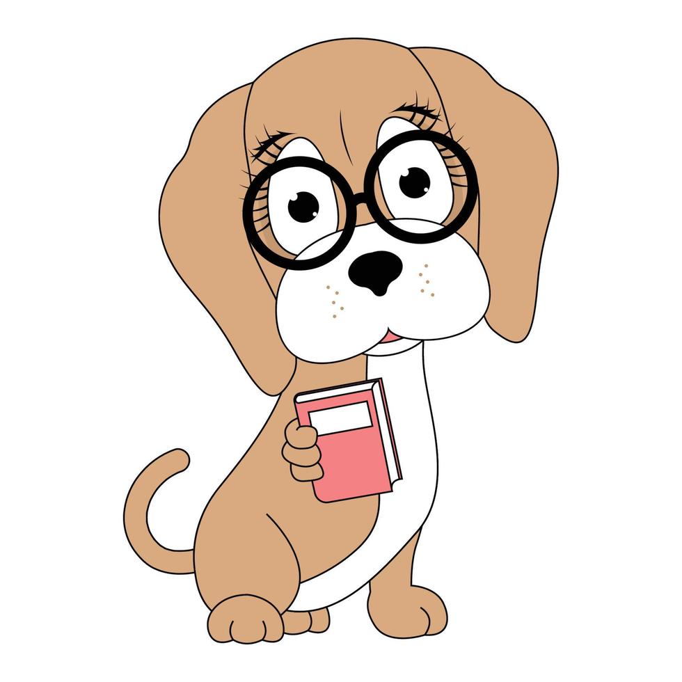 schattige hond dier cartoon afbeelding vector