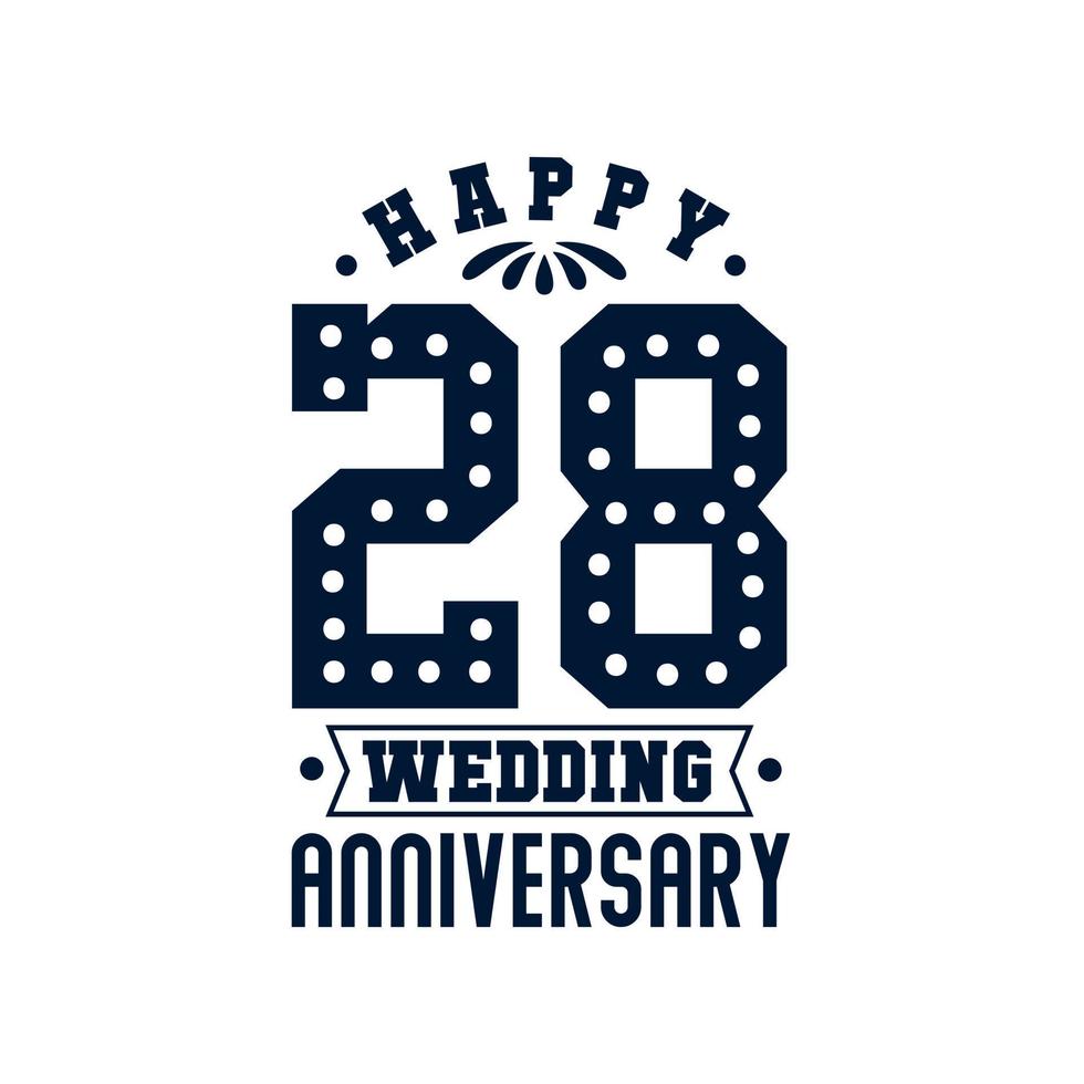 28 jubileumfeest, gelukkige 29e huwelijksverjaardag vector