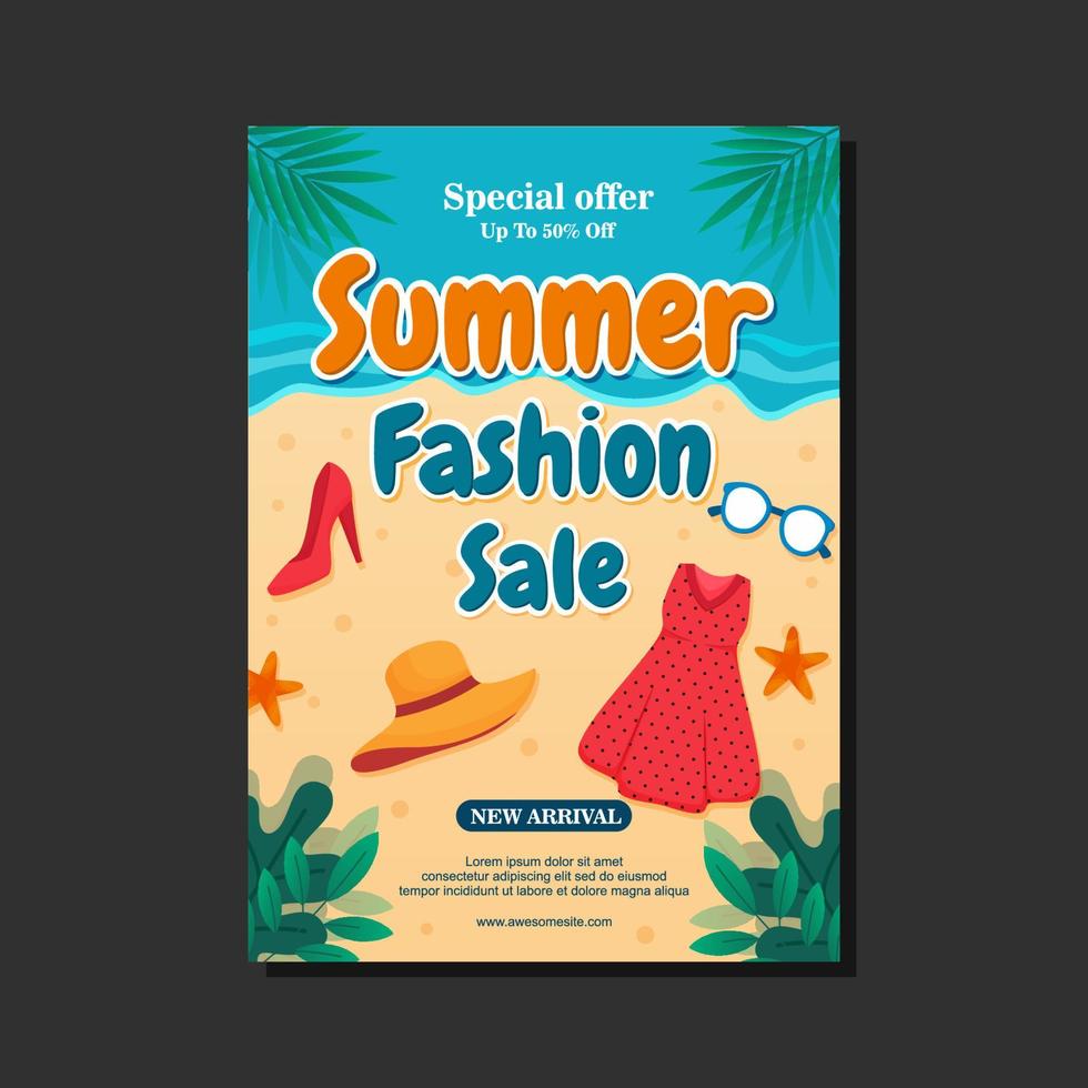 zomer mode verkoop poster vector