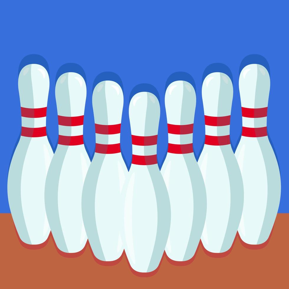 bowling pinnen platte vectorillustratie vector