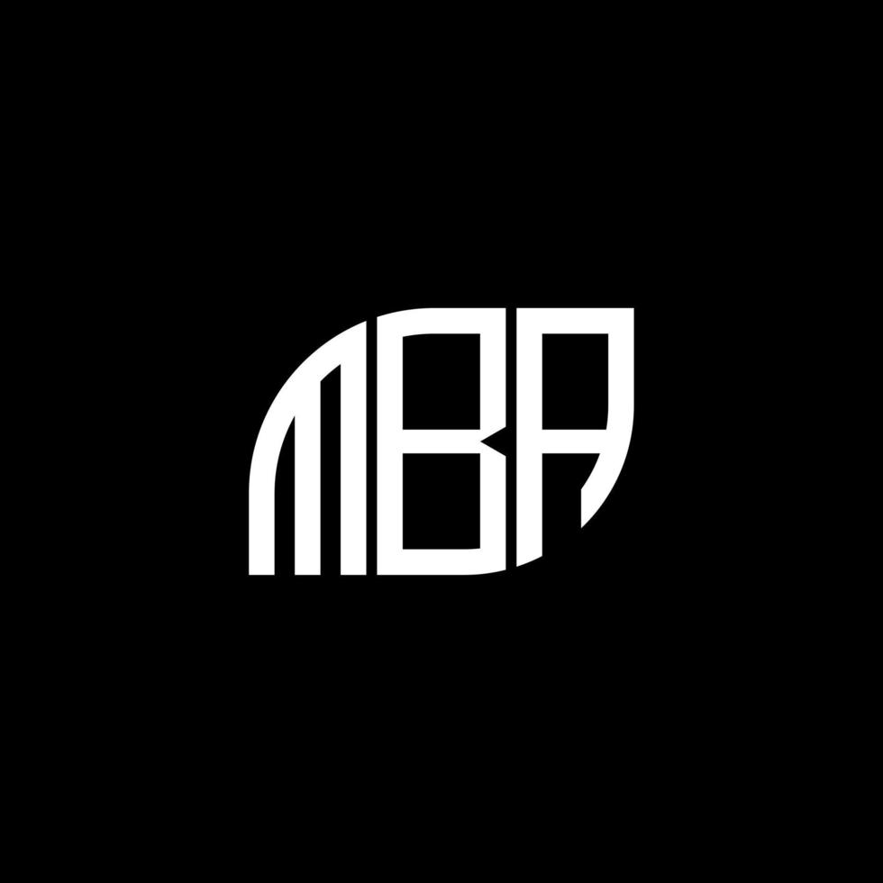 mba brief logo ontwerp op zwarte achtergrond. mba creatieve initialen brief logo concept. mba-briefontwerp. vector