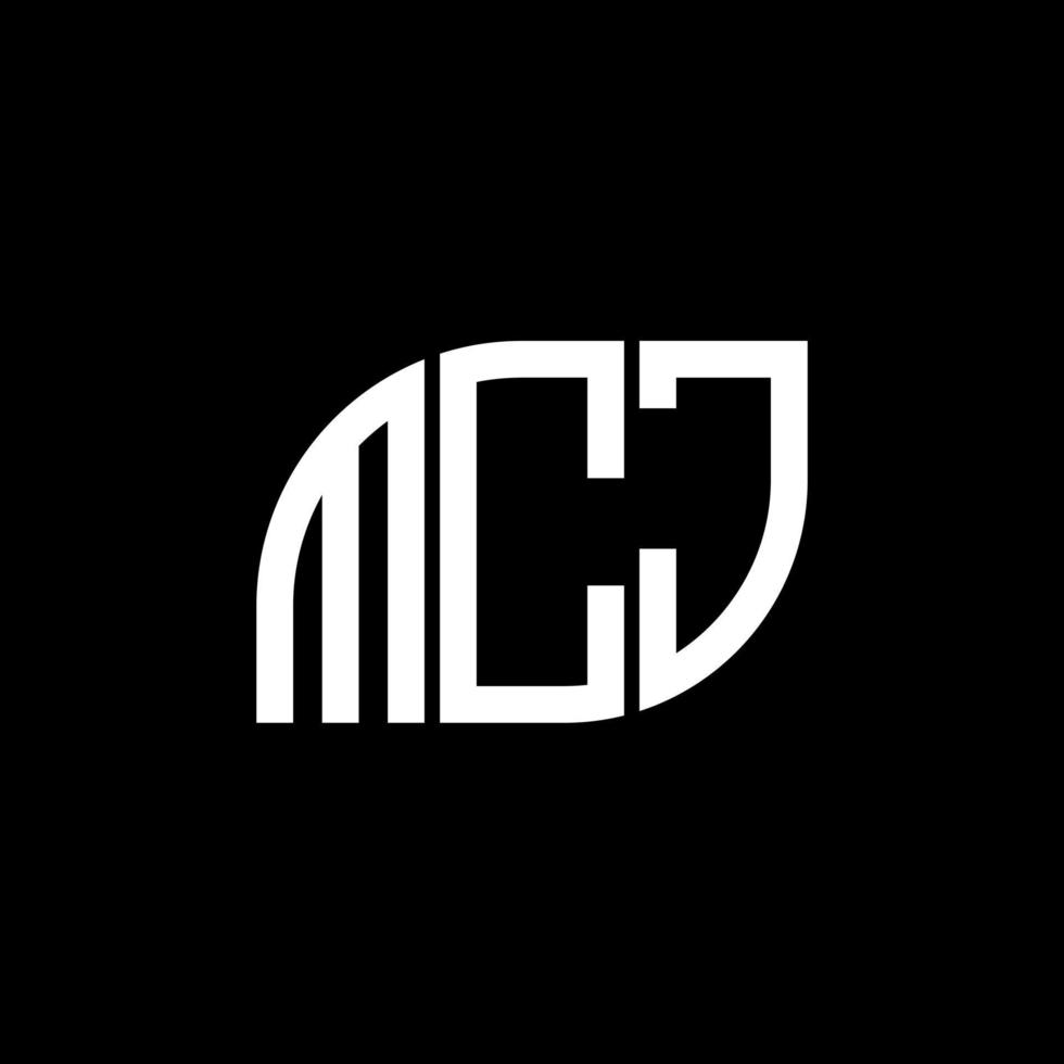 mcj brief logo ontwerp op zwarte achtergrond. mcj creatieve initialen brief logo concept. mcj brief ontwerp. vector