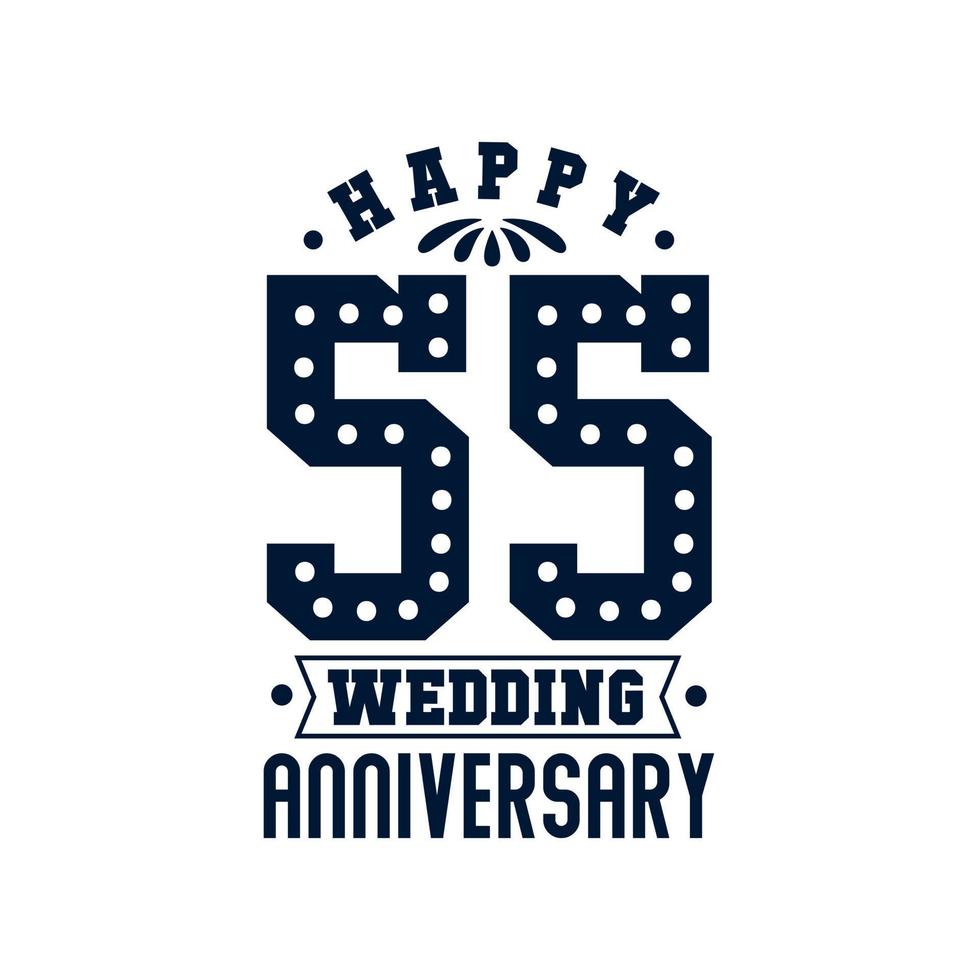 55 jubileumfeest, gelukkige 55e huwelijksverjaardag vector