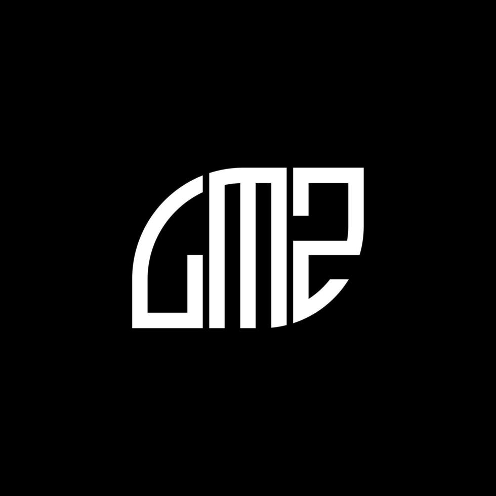 LMZ brief logo ontwerp op zwarte achtergrond. lmz creatieve initialen brief logo concept. lmz brief ontwerp. vector