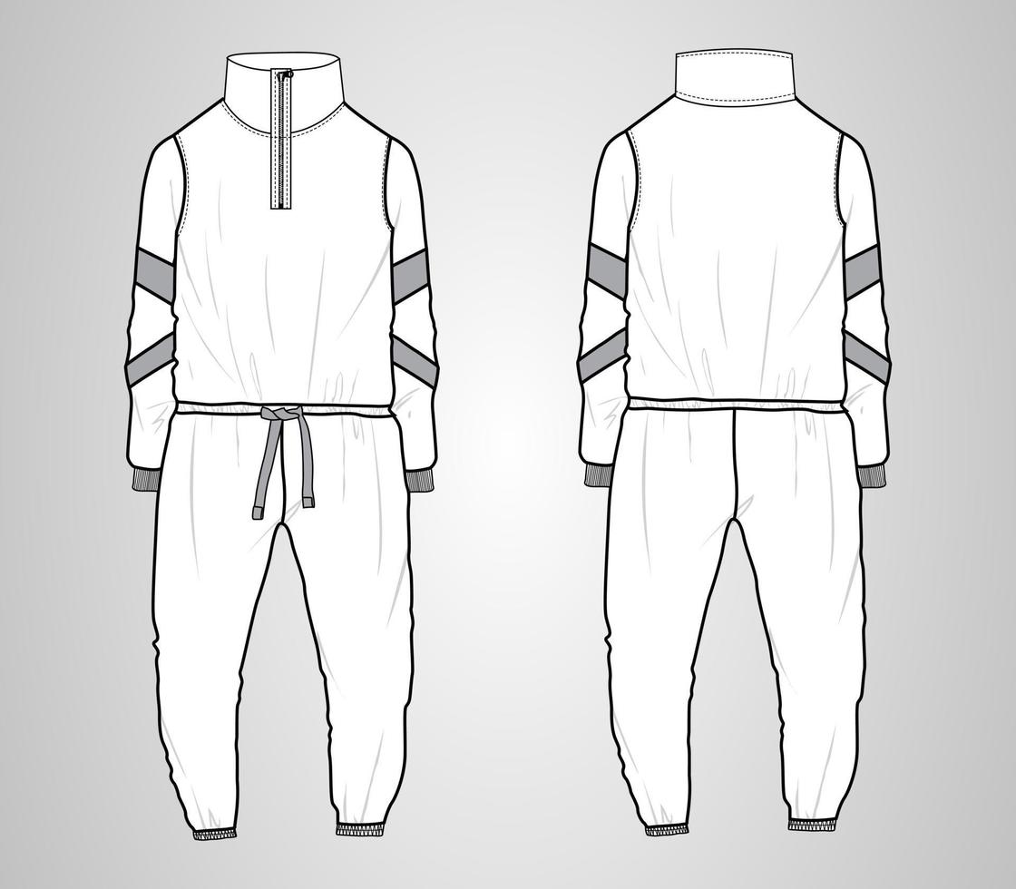 nachtkleding jurk ontwerp technische mode platte schets vector illustratie sjabloon voor- en achterkant uitzicht.