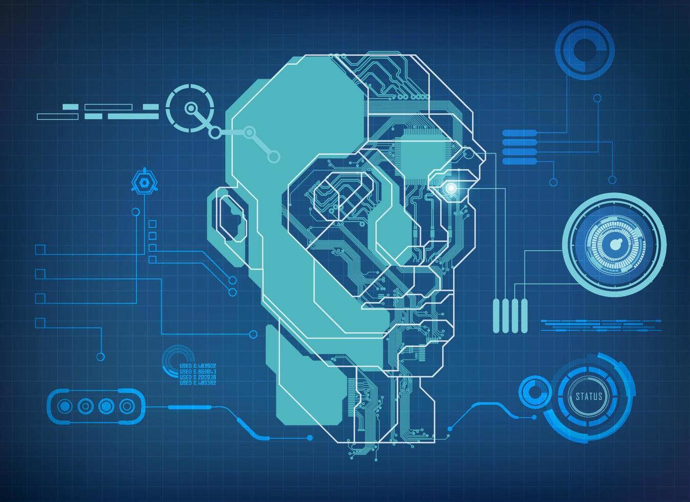 robot hoofd diagram vector