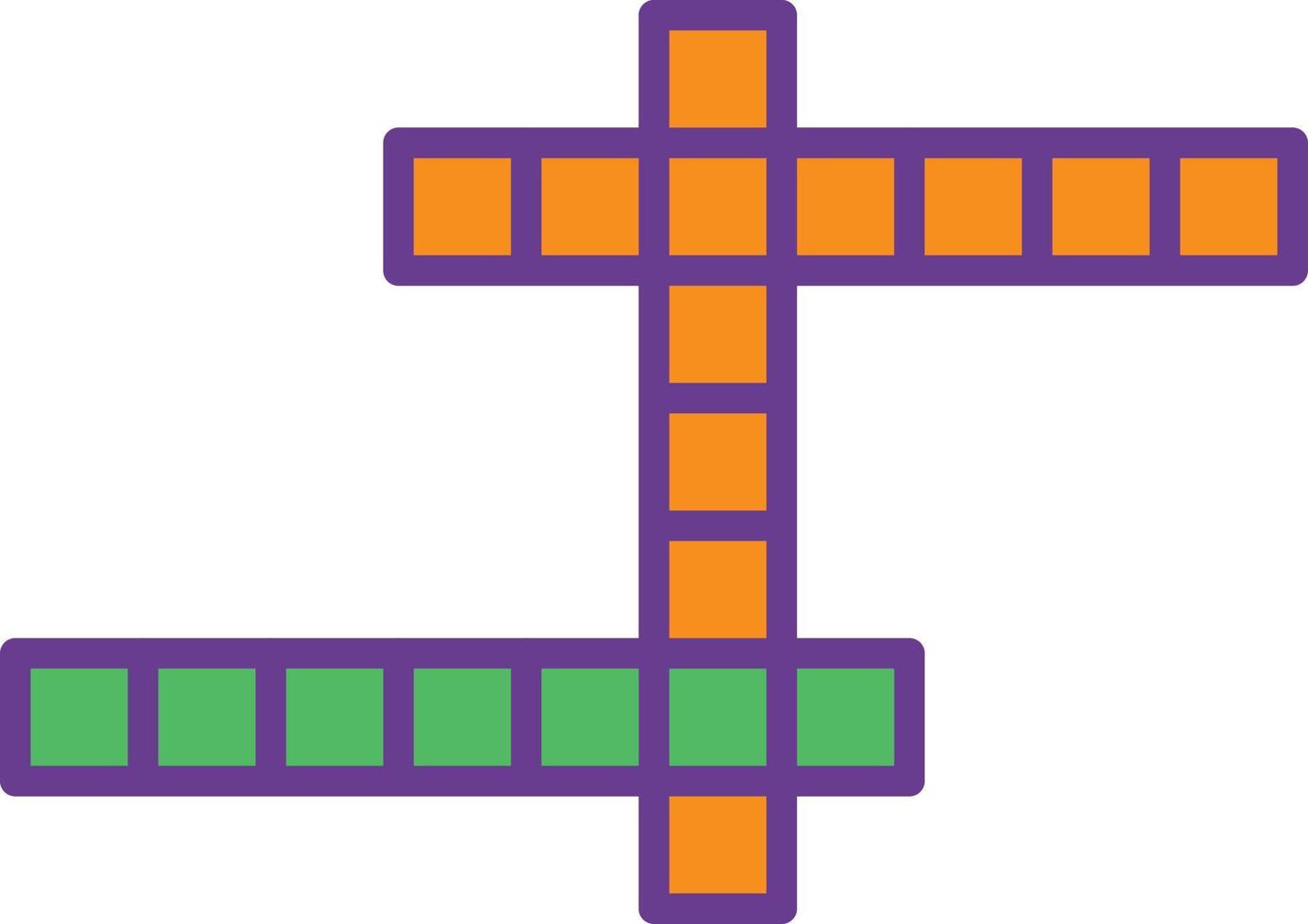 kruiswoordraadsel lijn gevuld twee kleuren vector