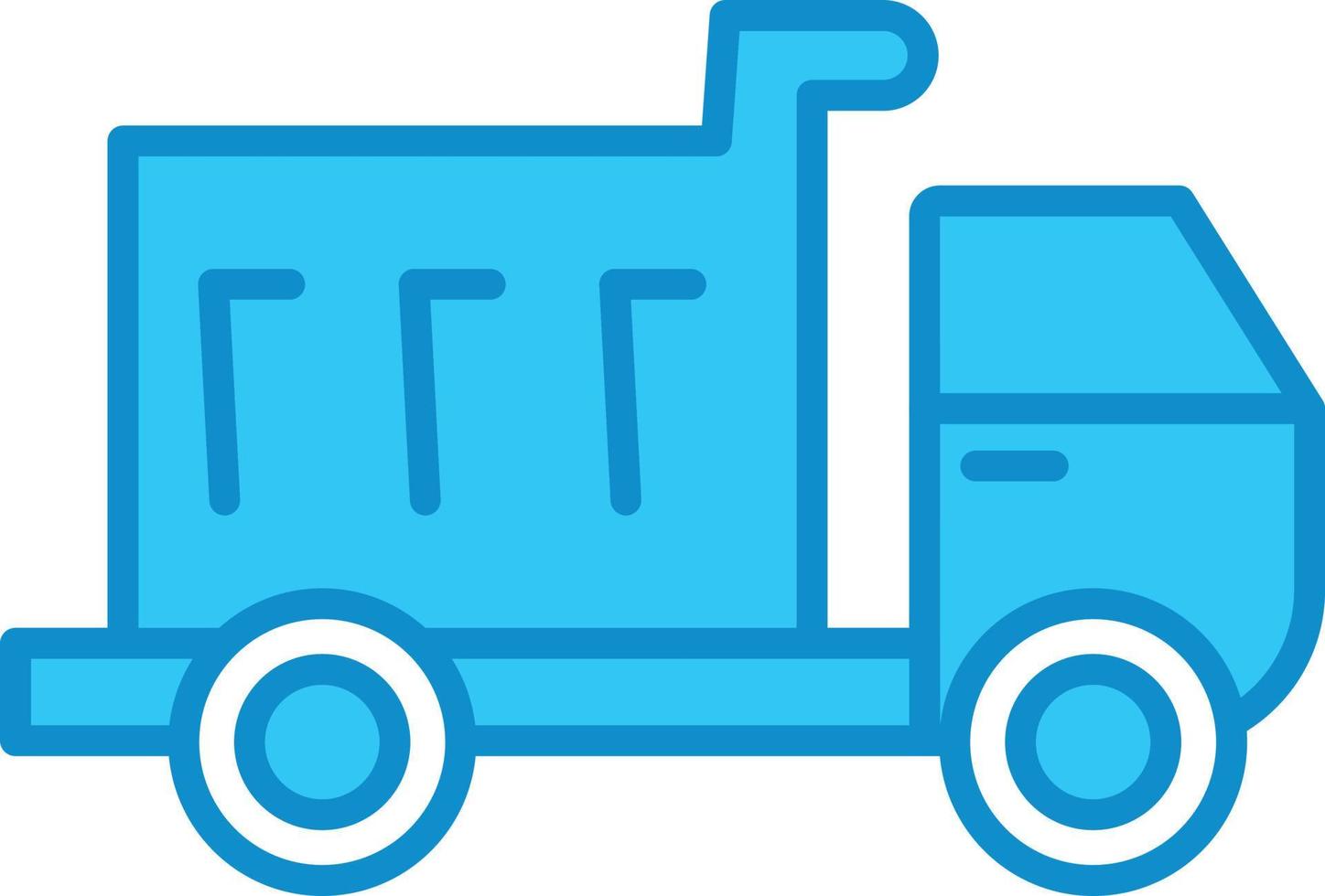 dump truck lijn gevuld blauw vector