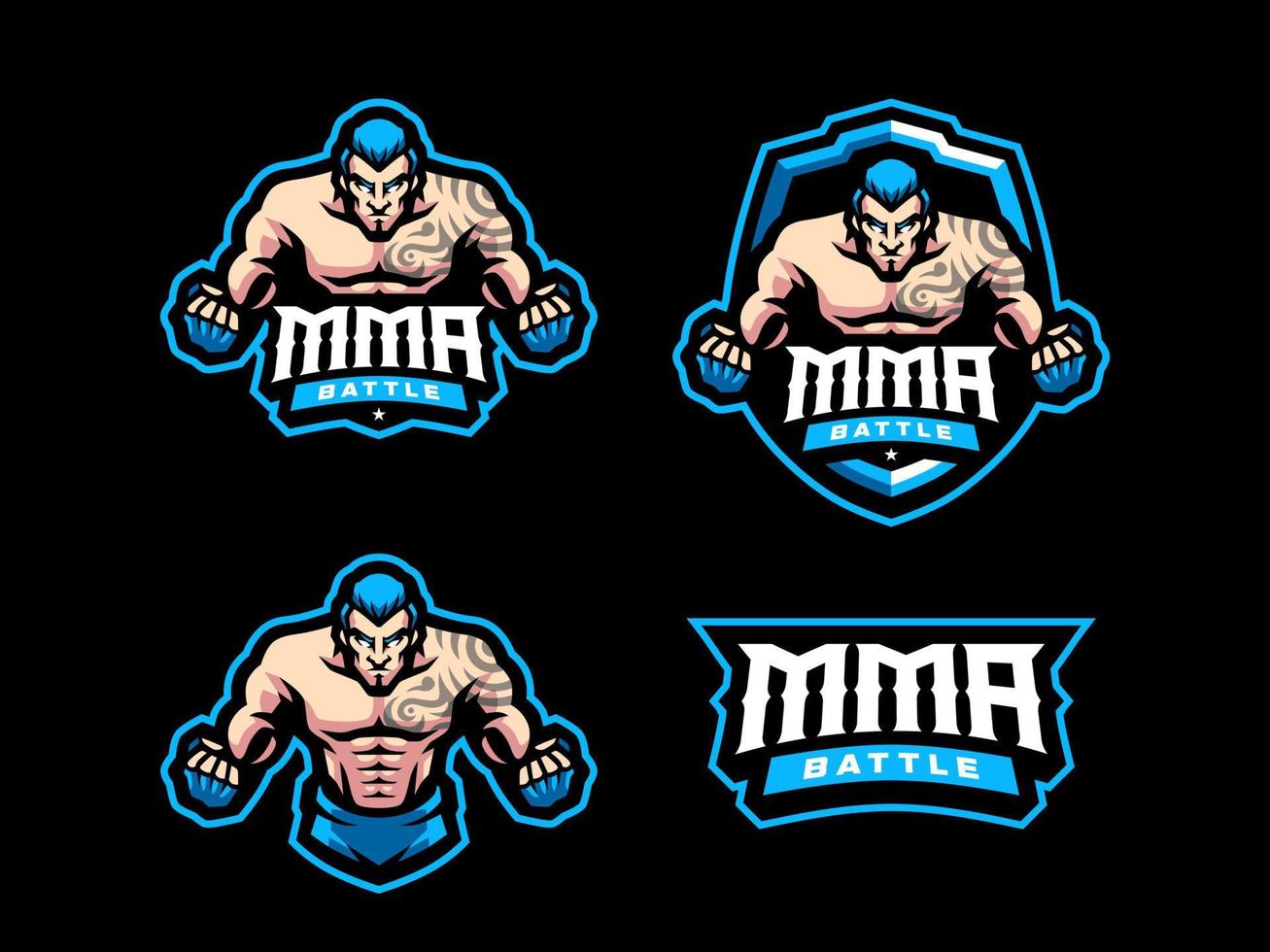 mma battle sport logo-ontwerp vector