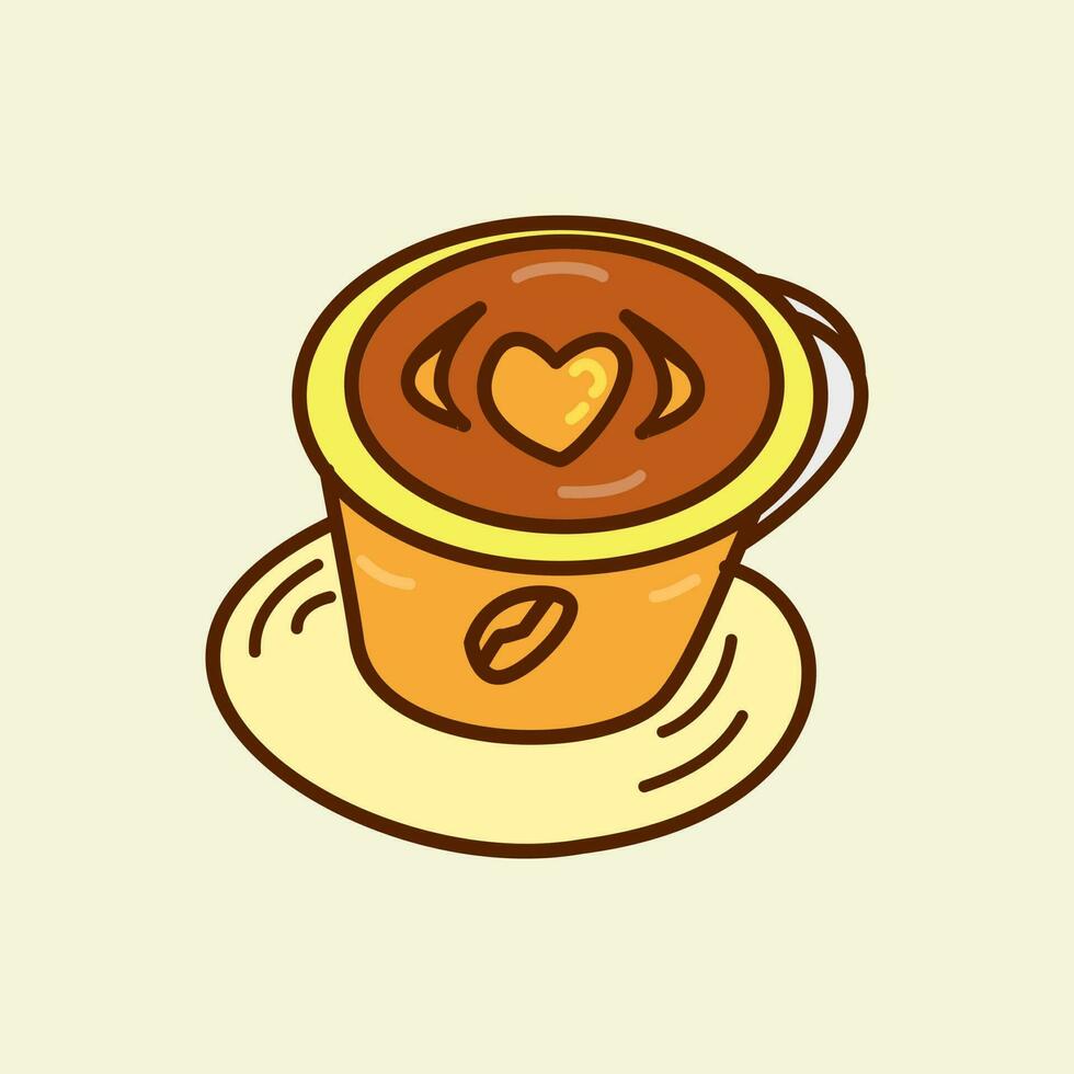 doodle vector illustratie kop warme koffie